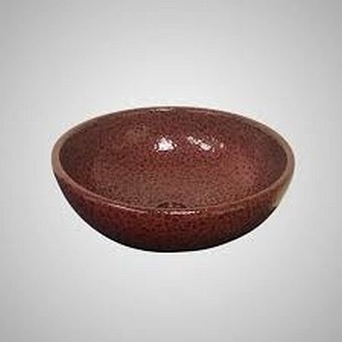 Brown Round Ceramic Wash Basin