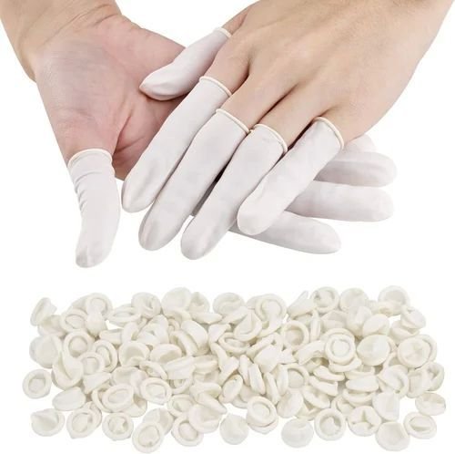 White Antistatic Rubber Finger Cots