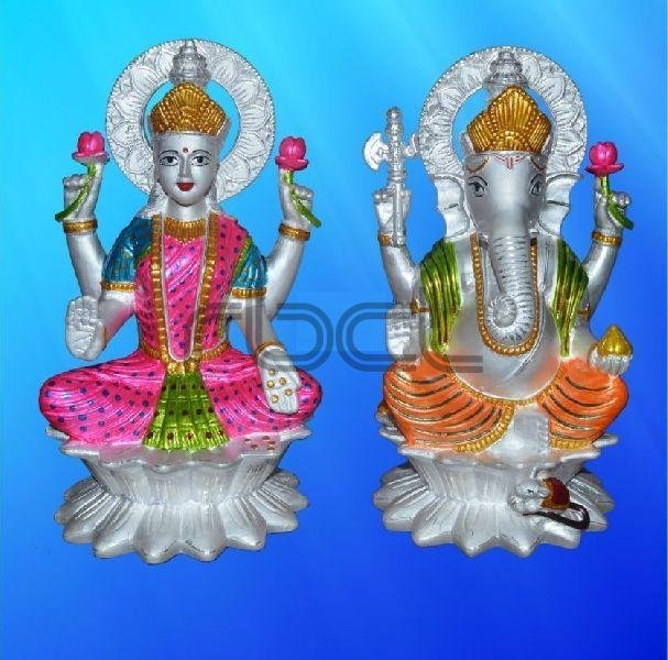 999 Silver Laxmi Ganesh Statue
