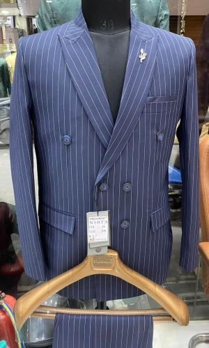 Blue Check Mens Two Piece Suit