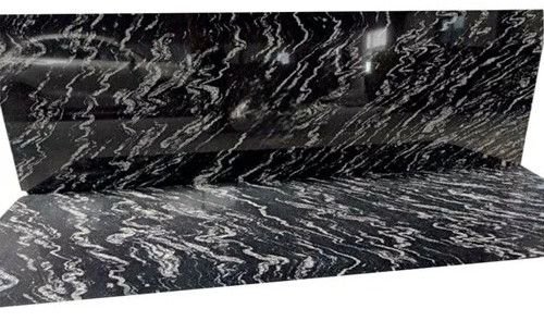 Matrix Black Polished Marble Slab