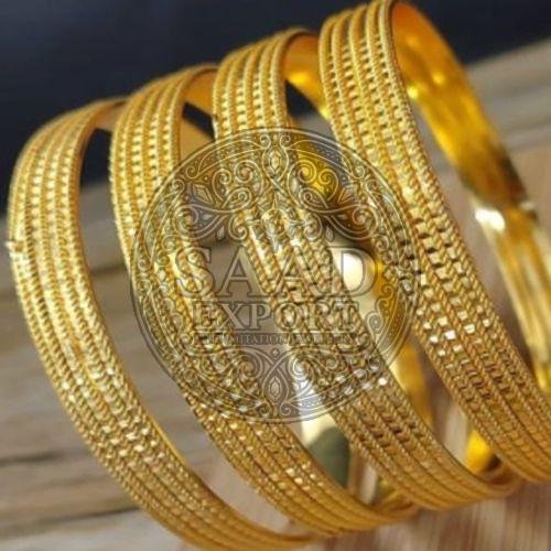 Stylish Gold Finish Brass Bangles