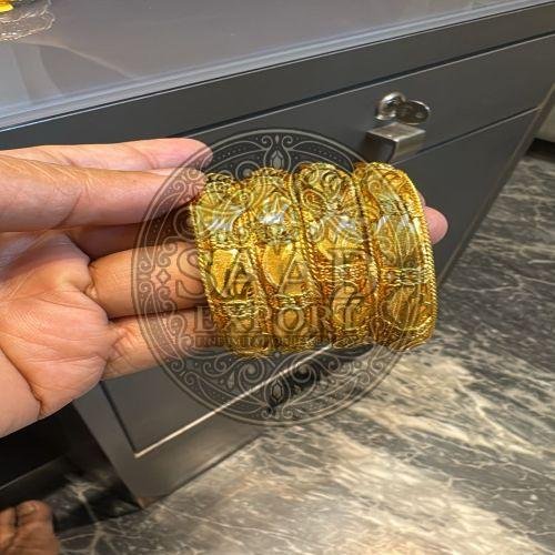 Metal Party Wear Gold Plated Stylish Spring Design Bangle