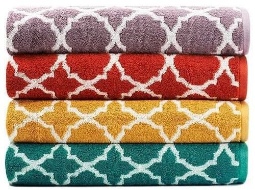 Cotton Printed Jacquard Bath Towel