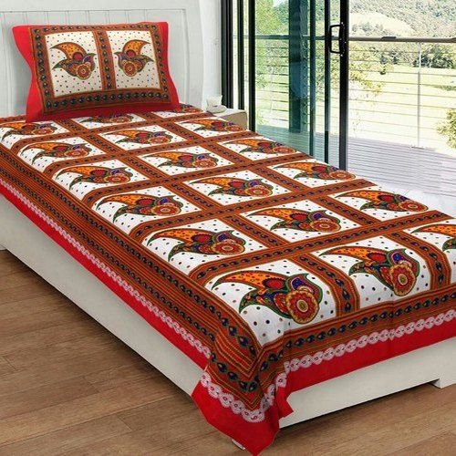 Cotton Printed Single Bed Sheet