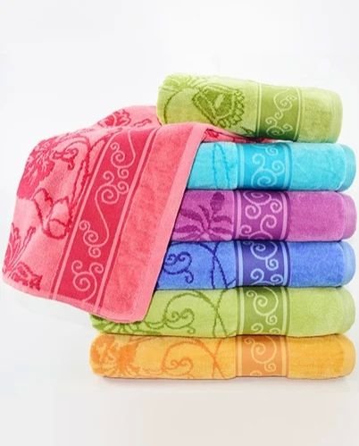 Flower Design Cotton Bathroom Towel