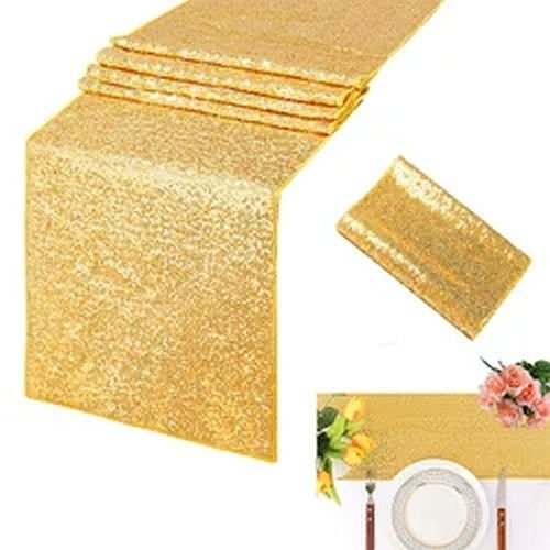 Golden Sequin Work Table Cloth