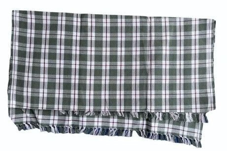 Grey Cotton Checked Bath Towel