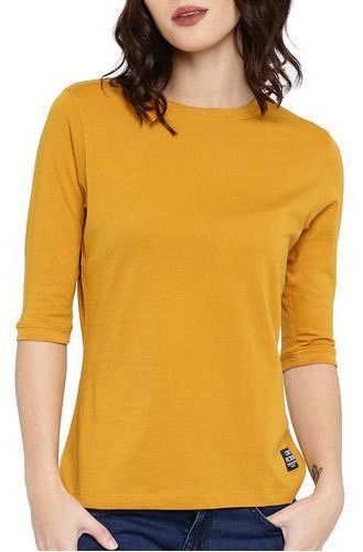 Yellow Plain Half Sleeve T-Shirt