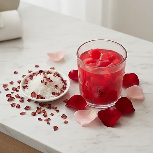Decorative Heart Shaped Jar Candle