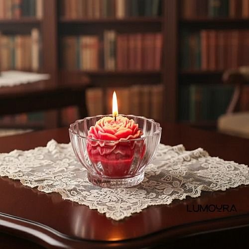 Decorative Peony Bowl Candle