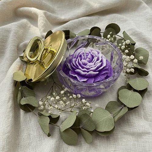 Luxe Peony Flower Bowl Candle