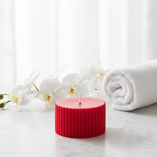 Soy Wax Red Pillar Candle