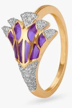 Amethyst Crownspire Moissanite Silver Ring