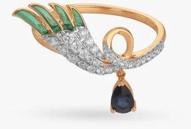 Verdant Whisper Sapphire Moissanite Ring