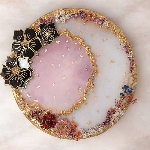 Handmade MDF Resin Round Photo Frame