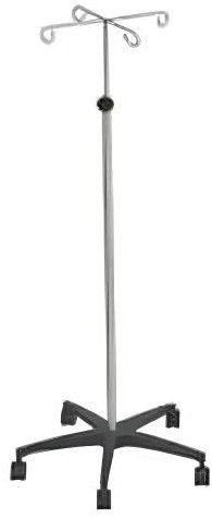 4 Hook Stainless Steel IV Saline Stand