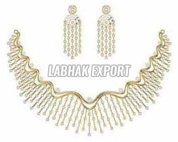 Classic Diamond Gold Necklace Set