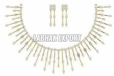 Designer Diamond Gold Necklace Set