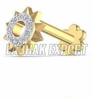 Floral Gold Diamond Nose Pin