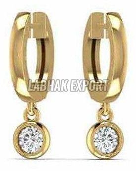 Gold Solitaire Stud Earring