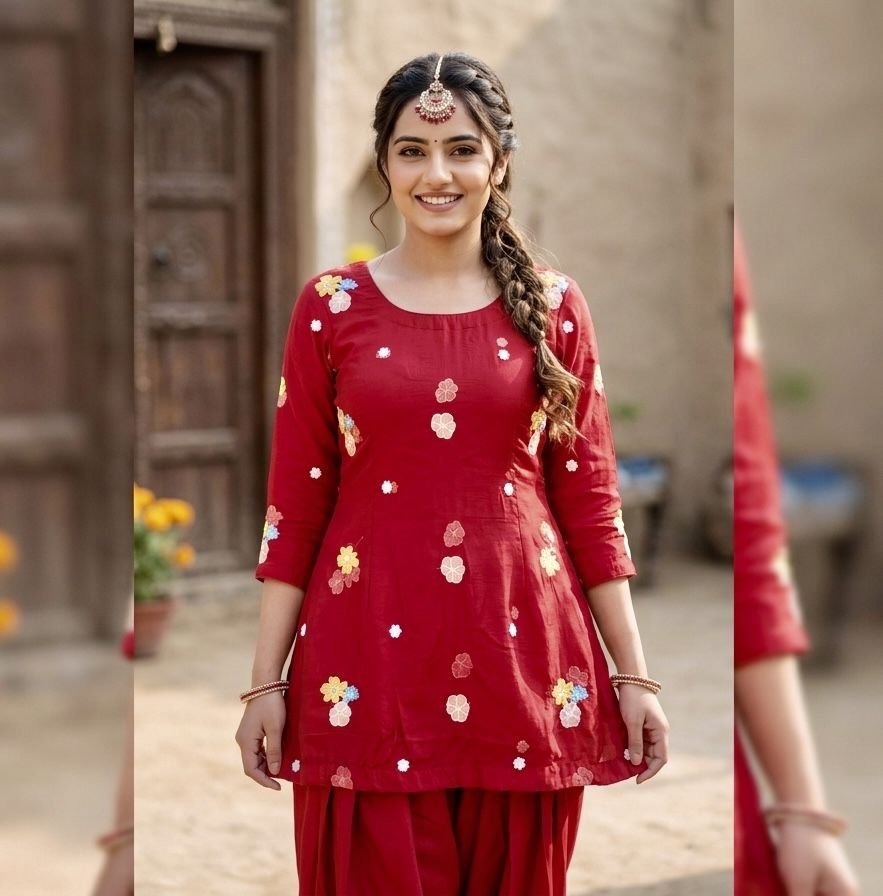 Mal Chanderi Printed Embellished Unstitched Suits
