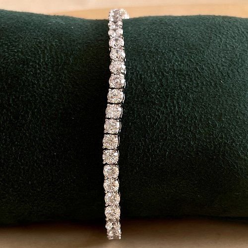 Ladies Crystal Stream Sterling Silver Tennis Bracelet