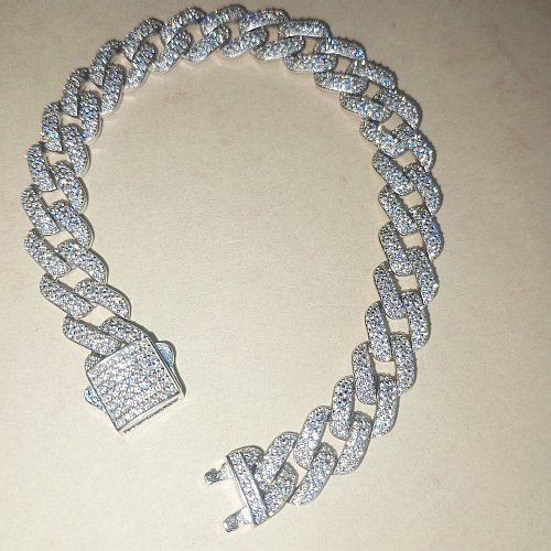 Mens Glaciére Sterling Silver Diamond Bracelet