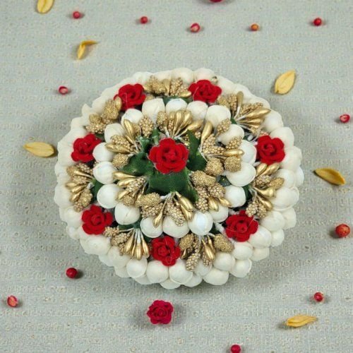 Multicolor Artificial Mogra Flower Hair Bun