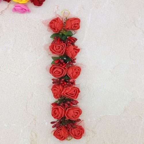 Red Artificial Foam Flower Hair Gajra