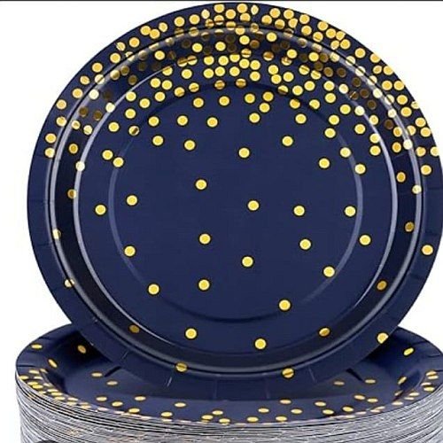 Blue Printed Disposable Paper Plate