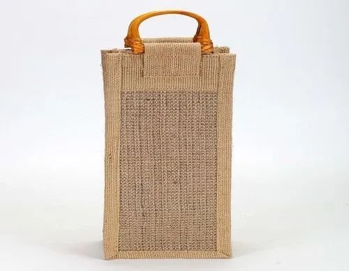 Brown Jute Wine Bottle Bag