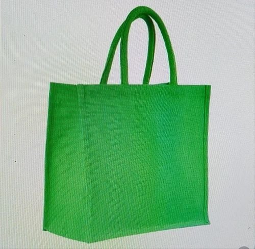 Green Plain Jute Shopping Bag