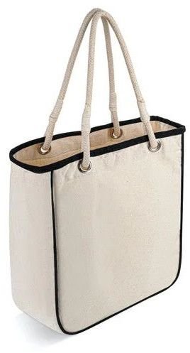 Plain Canvas Tote Bag with Rope Handle