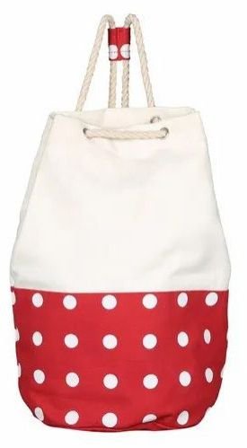 Polka DOT Canvas Drawstring Backpack