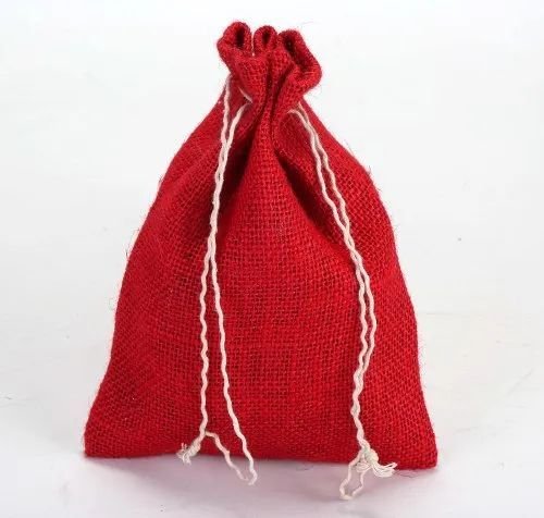 Solid Jute Drawstring Bag