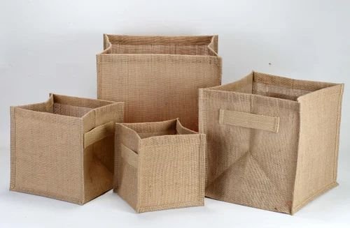 Square Jute Storage Bag