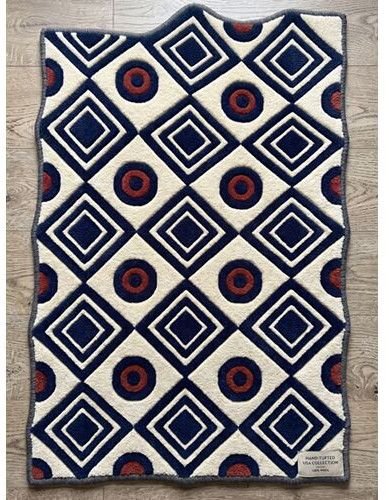 Geometric Hand Tufted Wool Designer Living Room Area Rug