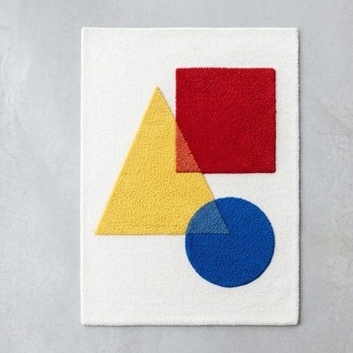 Geometric Hand Tufted Wool Living Room Area Rug