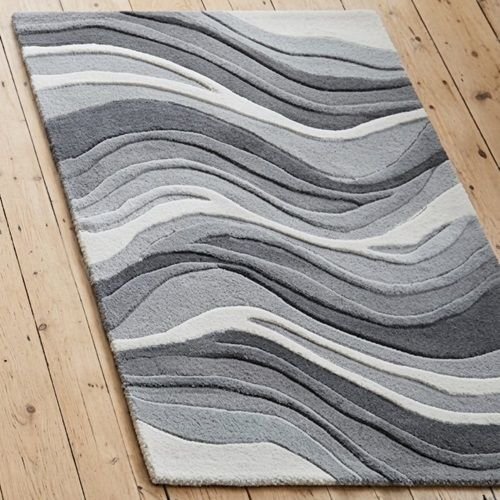 Modern Wave Hand Tufted Wool Area Rug