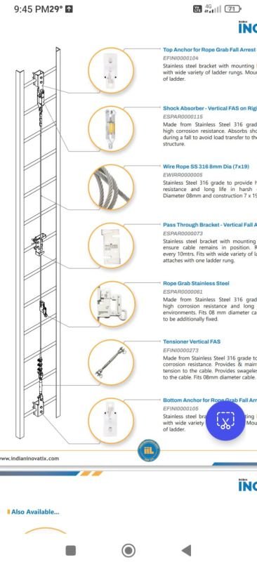 Vertical Lifeline Fall Protection System