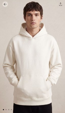 Mens Premium Off White Cotton Hoodie