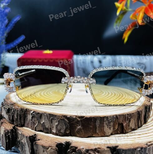 925 Sterling Silver VVS Moissanite Pear Cut Luxury Sunglasses