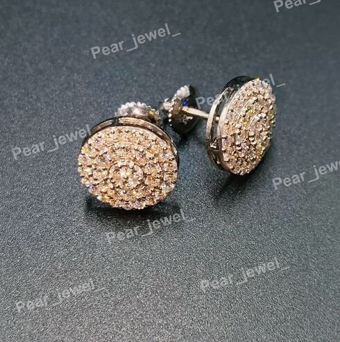 Aurora Iced Out VVS Moissanite 925 Silver Stud Earrings