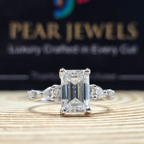 Emerald Cut Lab Grown Diamond 14K Gold Engagement Ring