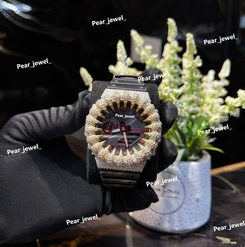 Iced Out Silver VVS Moissanite Diamond Premium Wrist Watch