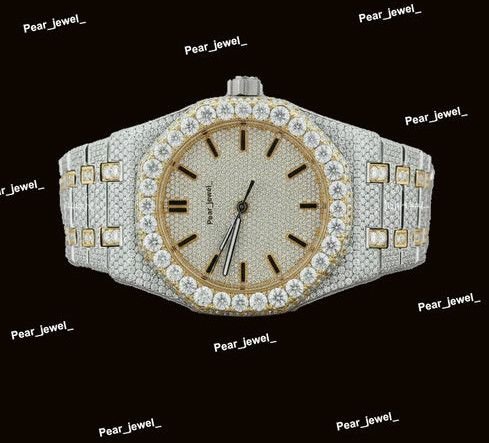 Iced Out Stainless Steel Fully VVS Moissanite Diamond Luxury Watch
