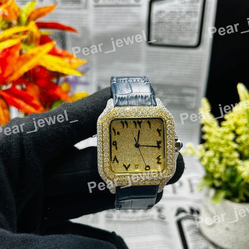 Luxury Arabic Dial Moissanite Statement Watch