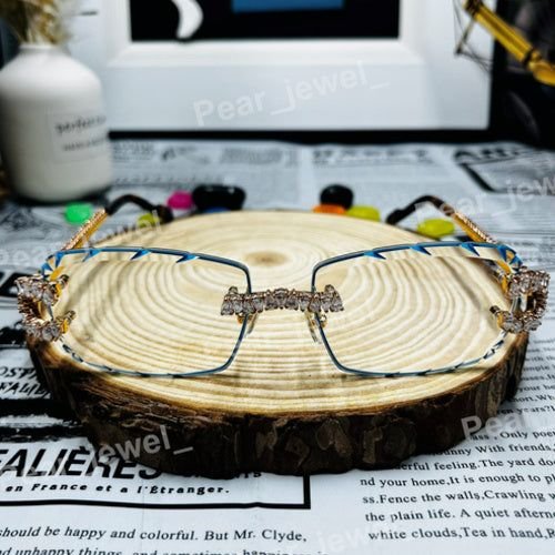 Pear Cut Moissanite Diamond Iced Out Photochromic Luxury Sunglasses