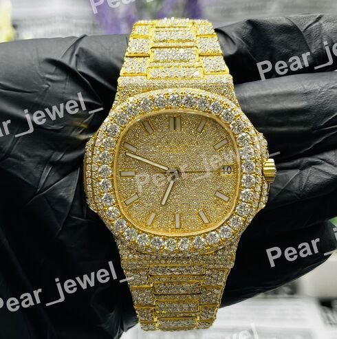 VVS Moissanite Iced Out Square Dial Unisex Watch